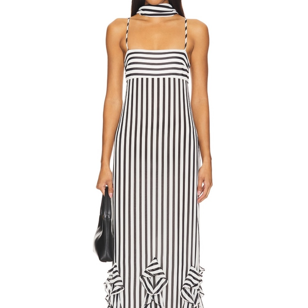 House of Harlow 1960 Black and White Ruffled Sundress